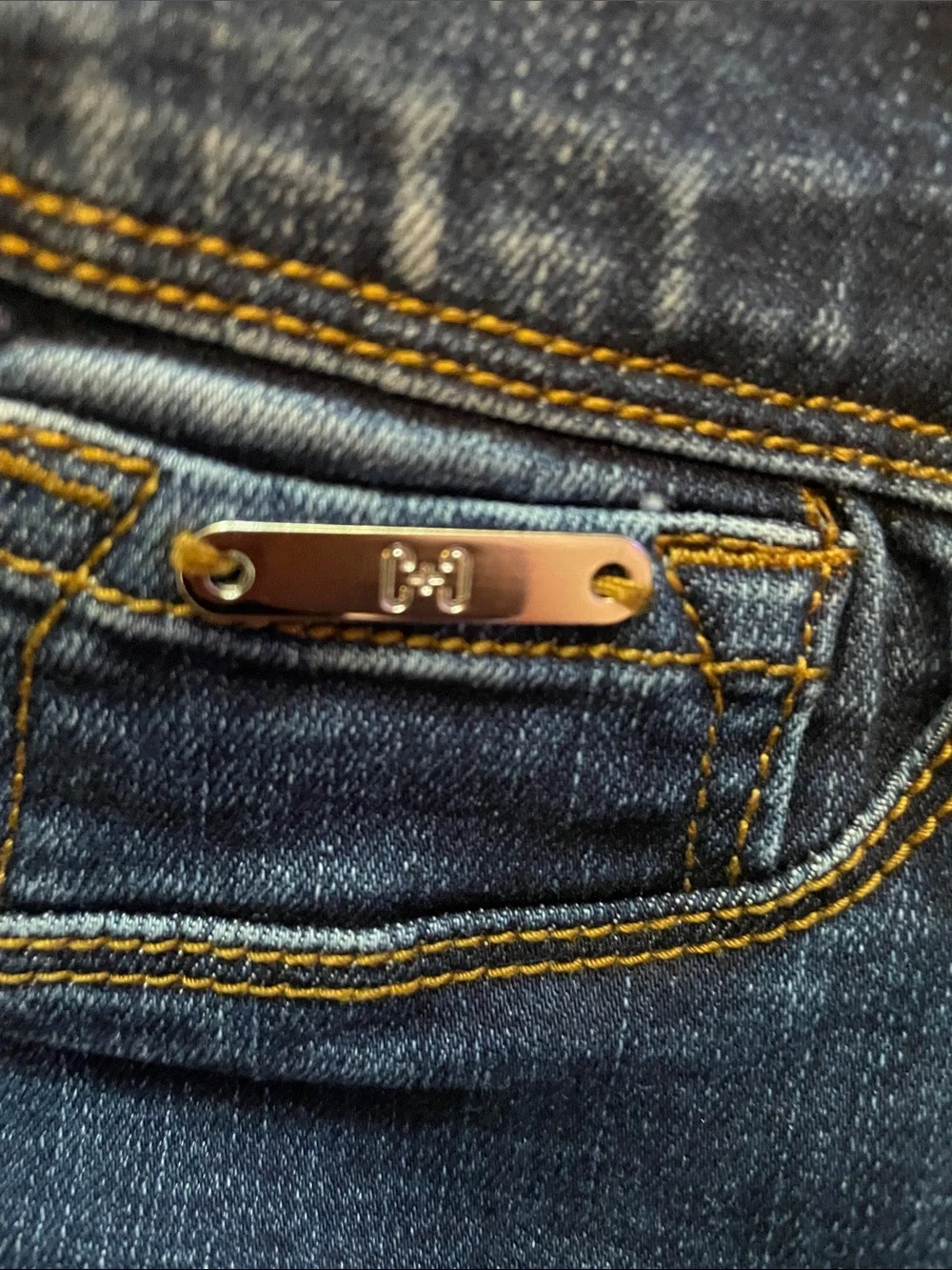 Coco + Carmen Dark Blue Skinny Jeans with Leopard Side Stripe